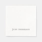 Serviette En Papier Professionnel Plain Moderne Élégant Votre Nom (Devant)