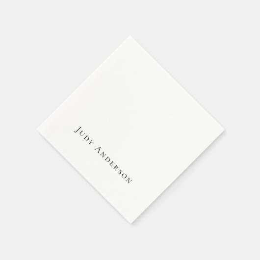 Serviette En Papier Professionnel Plain Moderne Élégant Votre Nom (Coin)