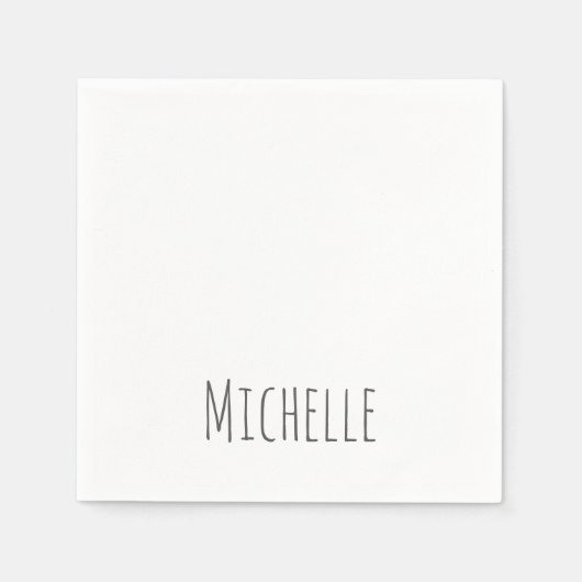 Serviette En Papier Professionnel Unique Classique Simple Votre Nom (Devant)