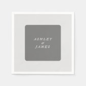 Serviette En Papier Professionnellement elegant grey plain minimalist (Devant)