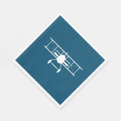 Serviette En Papier Profil Biplane blanc sur Arrière - plan bleu (Coin)