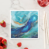 Serviette En Papier Profondeurs turquoises : Impressions Abstraites oc (En situation)