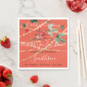 Serviette En Papier Programme de mariage Coral Blanc Funny Citations O (En situation)