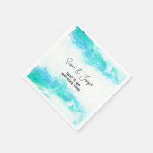 Serviette En Papier Programme de mariage sur la plage Vagues bleues (Coin)