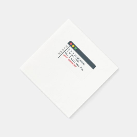 Serviette En Papier Programmeur HTML Coder ordinateur Programmation (Coin)