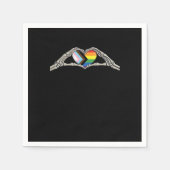 Serviette En Papier Progrès de la fierté cardiaque des mains osseuses (Devant)