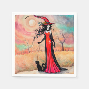 Serviette En Papier Promenade d'automne Sorcière d'Halloween Fantastiq