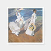 Serviette En Papier Promenade le long du bord de mer, Joaquín Sorolla (Devant)