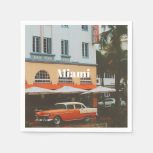 Serviette En Papier Promenade océanique de Miami Souvenir de voyage