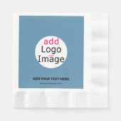 Serviette En Papier Promo Mariage moderne personnalisable Dusty Blue (Devant)