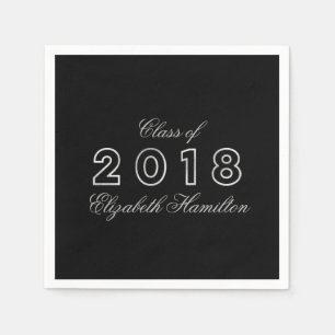 Serviette En Papier Promotion 2018 Argent et Noir Élégante Remise des 