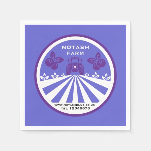 Serviette En Papier Promotion U-Pick Blueberry Farm (Devant)