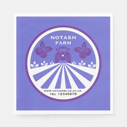 Serviette En Papier Promotion U-Pick Blueberry Farm (Devant)