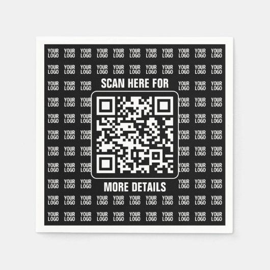 Serviette En Papier Promotional QR code (editable) plus Logo Pattern (Devant)