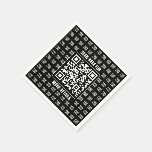 Serviette En Papier Promotional QR code (editable) plus Logo Pattern (Coin)