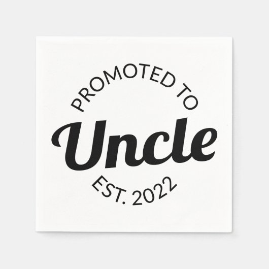 Serviette En Papier Promu À Oncle Est. 2022 I (Devant)