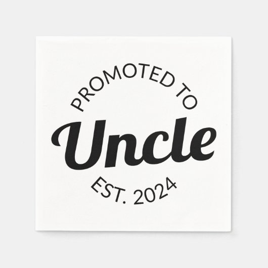 Serviette En Papier Promu À Oncle Est. 2024 I (Devant)
