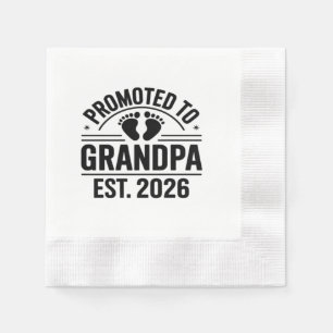 Serviette En Papier Promu Grand-père, Établi en 2026, Drôle de nouveau