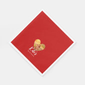 Serviette En Papier Propre Photo Red Heart Frame Moderne Calligraphie (Coin)