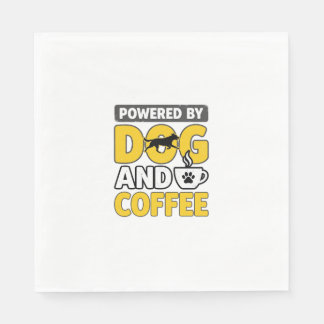 Serviette En Papier Propulsé par le chien et le café Vintage Shirt Des