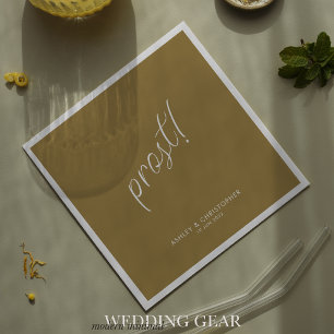 Serviette En Papier Prost! Cocktail minimal doré pour toutes occasions