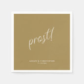 Serviette En Papier Prost ! Gold Minimal Toute Occasion Cocktail (Devant)