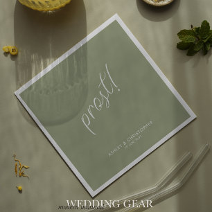 Serviette En Papier Prost ! Sage Green Minimal N'Importe Quelle Occasi