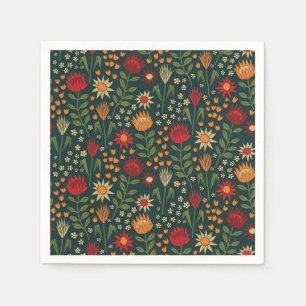 Serviette En Papier Protea Floral Block Imprimer Millefleur darnes