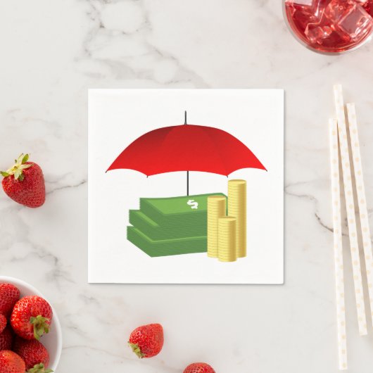 Serviette En Papier Protection de la sécurité financière avec paraplui (En situation)