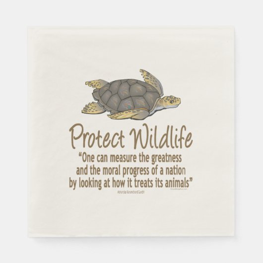 Serviette En Papier Protéger les tortues de mer (Devant)