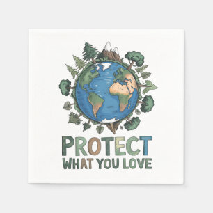 Serviette En Papier Protégez ce que vous aimez" Conception De l'enviro