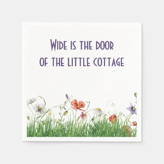 Serviette En Papier Proverbe Irlandais Avec Fleur sauvage (Devant)