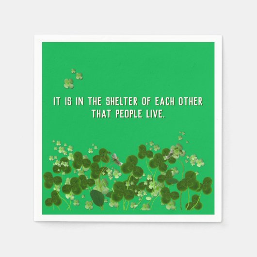 Serviette En Papier proverbe irlandais avec shamrock (Devant)