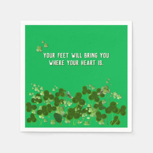 Serviette En Papier proverbe irlandais avec shamrock