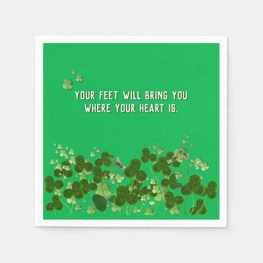Serviette En Papier proverbe irlandais avec shamrock (Devant)