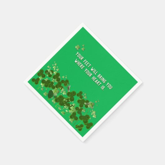 Serviette En Papier proverbe irlandais avec shamrock (Coin)