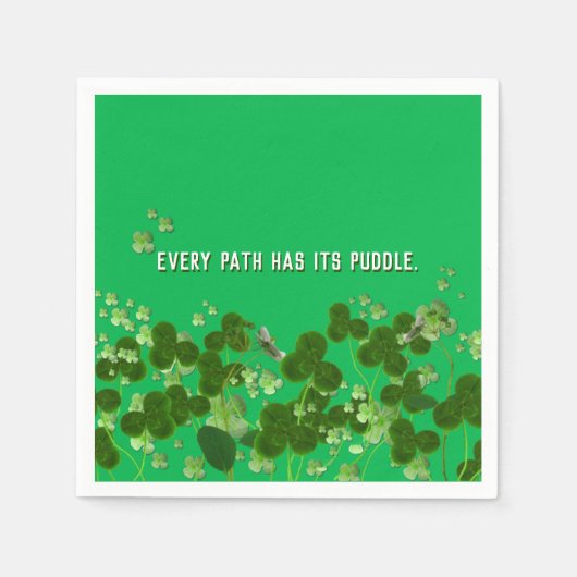 Serviette En Papier proverbe irlandais avec shamrock (Devant)