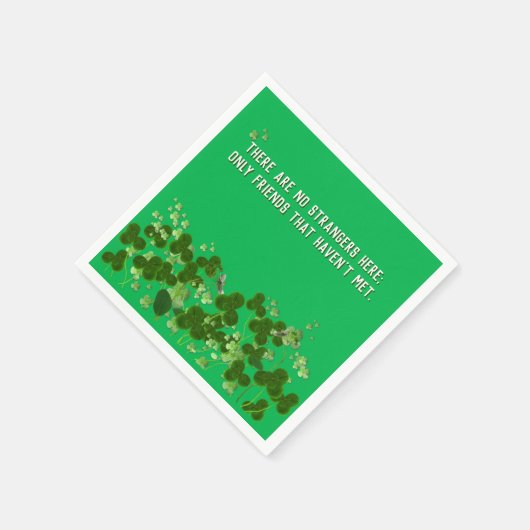 Serviette En Papier proverbe irlandais avec shamrock (Coin)