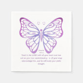 Serviette En Papier Proverbes 3:5,6 Écriture Inspiration Papillon (Devant)