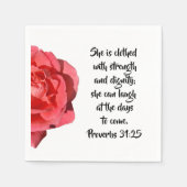 Serviette En Papier Proverbs 31:25 Red Rose Christian Woman (Devant)