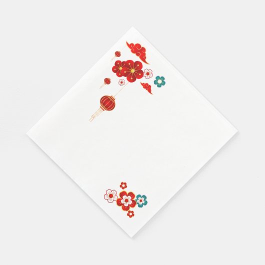 Serviette En Papier prune bossom, style chinois au printemps (Coin)