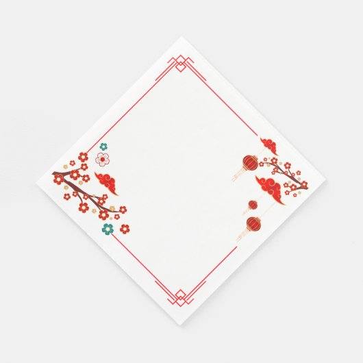 Serviette En Papier prune bossom, style chinois au printemps (Coin)