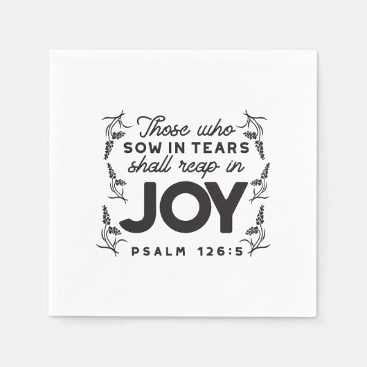 Serviette En Papier Psaume 126:5 Typographie des Écritures – Moissonne (Devant)