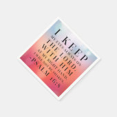 Serviette En Papier Psaume 16:8 Citation de la Bible (Coin)