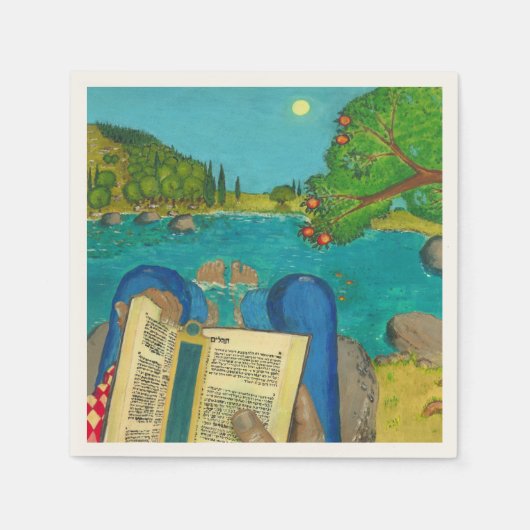 Serviette En Papier Psaume 1 dans la Bible hébraïque Peintures chrétie (Devant)