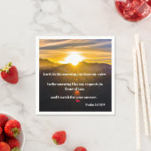 Serviette En Papier Psaume du lever du soleil 5:3 Verset biblique (En situation)
