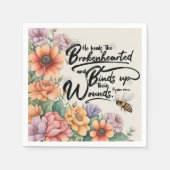 Serviette En Papier Psaumes 147:3 Bible chrétienne Verse Image (Devant)