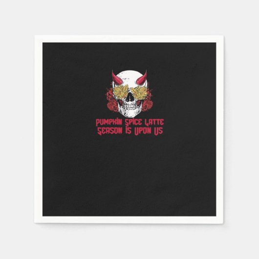 Serviette En Papier PSL Citrouille épice fin saison Crâne automne (Devant)