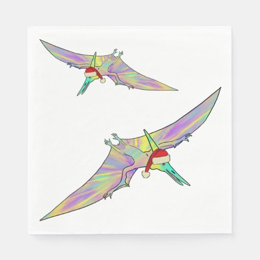 Serviette En Papier Pterodactyl Colorful Xmas Dinosaur Funny Festive (Devant)