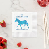 Serviette En Papier Pub anglais Polka Dot Zebra - Bleu (En situation)